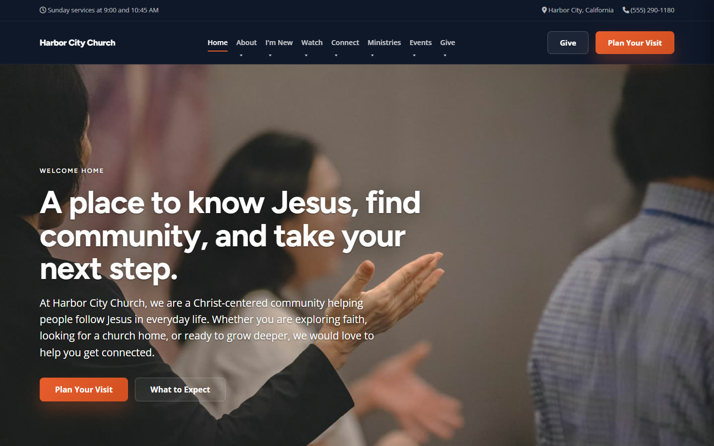 A church website design built on the Advoc8 platform
